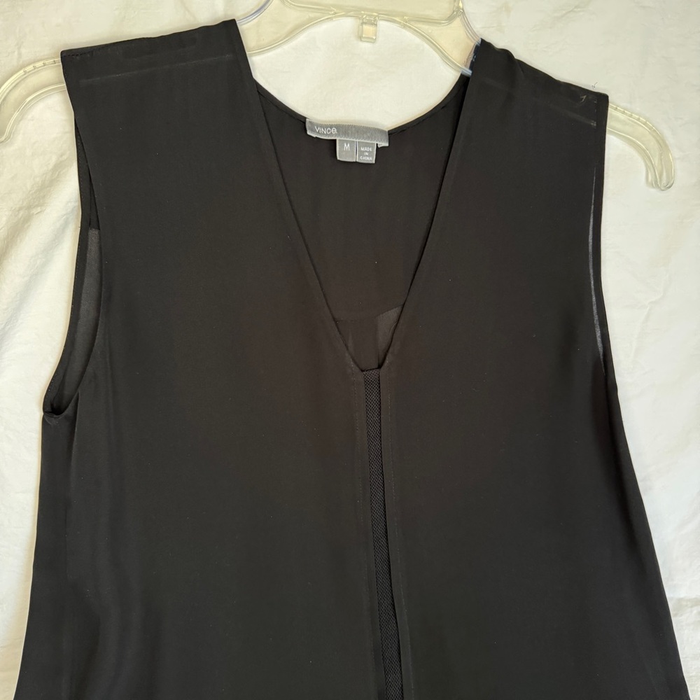 LIKE-NEW: Vince Silk Mesh Detail Blouse